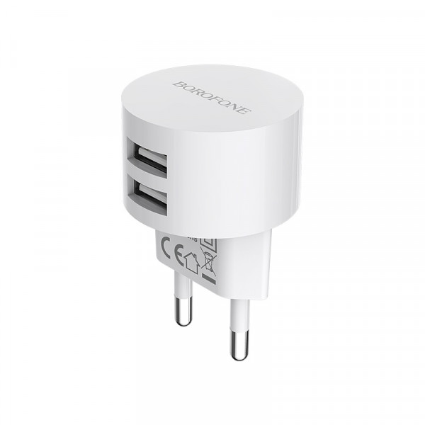 Набір BOROFONE BA23A СЗУ 2xUSB+ кабель USB/Type-C, 2.4A, 1м, White, Blister