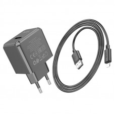 Набір СЗУ HOCO CS11A+ кабель Lighting, 1xUSB, 2.1A, кабель 1м, Black, Blister