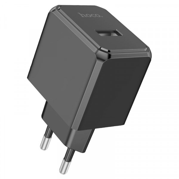 Набір СЗУ HOCO CS11A+ кабель Lighting, 1xUSB, 2.1A, кабель 1м, Black, Blister