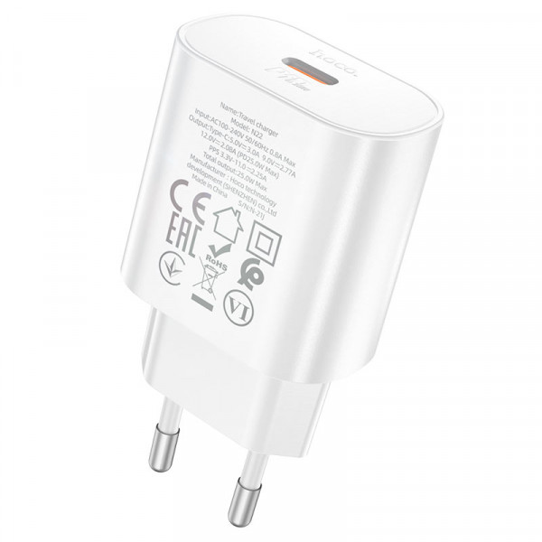 СЗУ HOCO N22, 1xUSB-C, PD25W, White, Box
