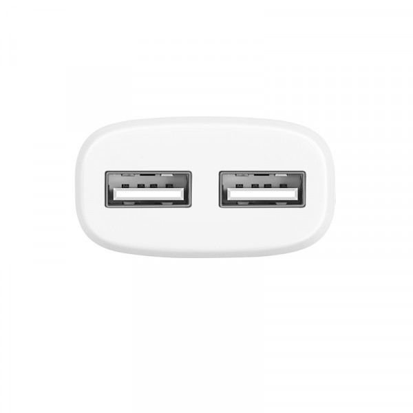 Набір СЗУ HOCO C12 Smart + кабель Micro, 2xUSB, 2.4A, кабель 1м, White, Blister