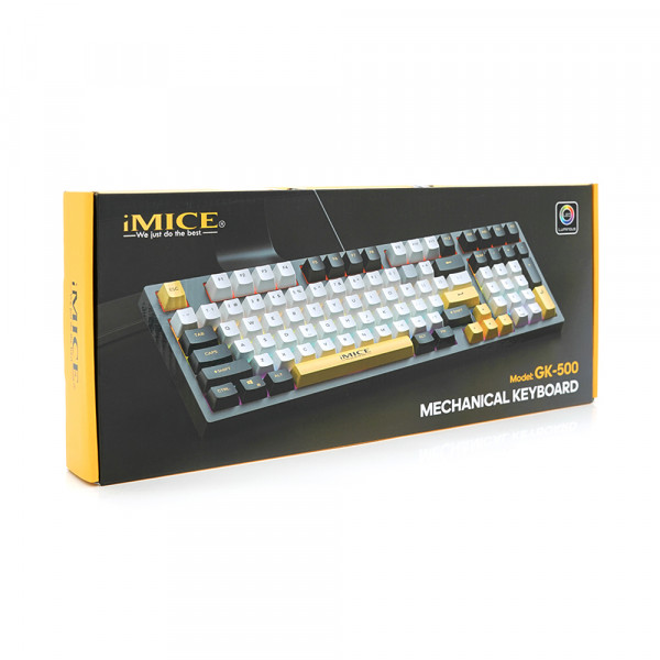 Клавіатура iMICE GK500 USB Wired (TYPE-C), довжина кабелю 100см, (Eng/Укр/Рус), White-Black, 94к