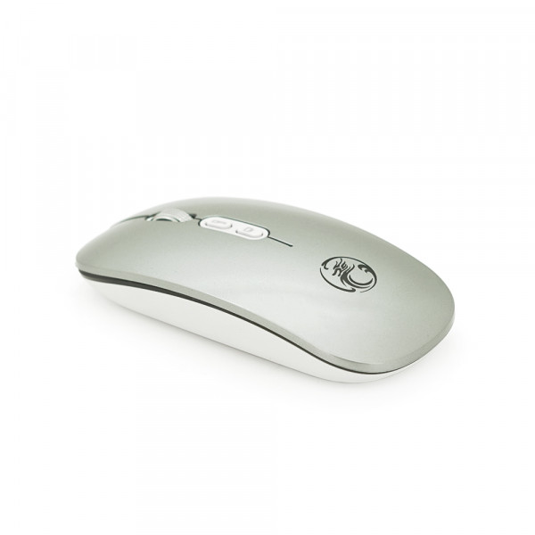 Миша бездротова iMICE E-1400, 5 кнопок, 800/1200/1600 DPI, 2.4Ghz 10м, Windows XP/Vista/Win7/8/10 Mac OS X, Rechargable, Silver, BOX, Q100