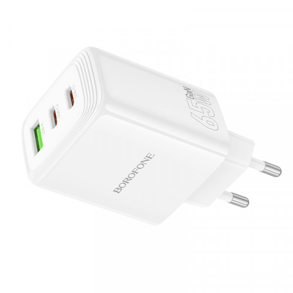 СЗУ BOROFONE BN32, 2xUSB-C+1xUSB-A, PD65W+QC3.0, White, Box