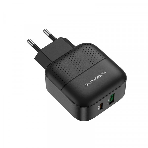 СЗУ BOROFONE BA46A, 1xUSB-А+1xUSB-C, 18W+QC3.0, Black, Blister