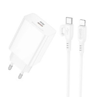 Набір BOROFONE BA21A Pro СЗУ 1xType-C+ кабель Type-C/Lighting, 20W, 1м, White, Blister