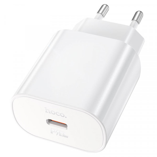 Набір СЗУ HOCO N22+кабель Type-C/Type-C, 1xUSB-C, PD25W, White, Box