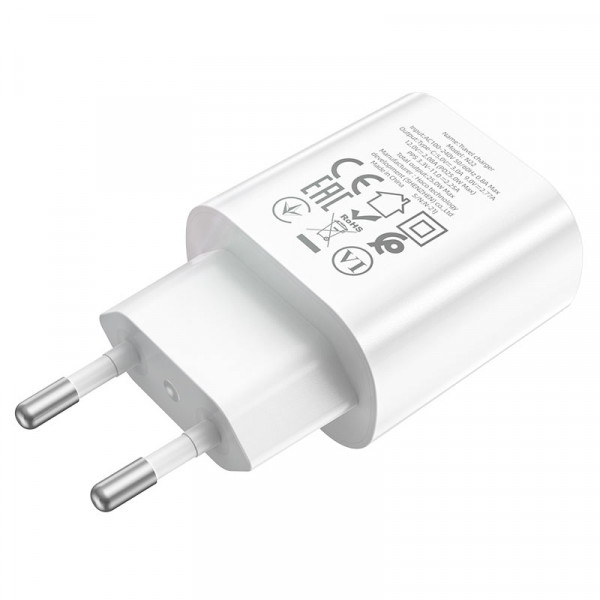 Набір СЗУ HOCO N22+кабель Type-C/Type-C, 1xUSB-C, PD25W, White, Box