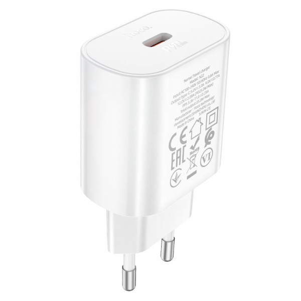 Набір СЗУ HOCO N22+кабель Type-C/Type-C, 1xUSB-C, PD25W, White, Box