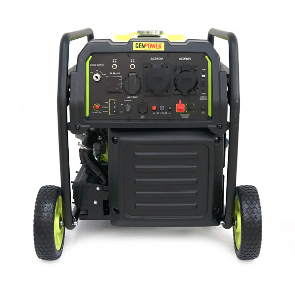 Генератор інверторний БЕНЗИНОВИЙ GENPOWER GBG 130IE 10.4kW (13kVA), однофазний, 230V, 50Hz, DC12V. об'єм 33л., витрата 0,374Lt/kWt.стартер, АКБ у комплект не входить, 710*540*640mm. 74кг.