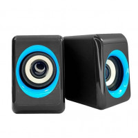 Колонки 2.0 Hotmai HT-208 USB + 3.5mm, 2x2W, 20Hz- 18KHz, з регулятором гучності, Black, BOX, 48