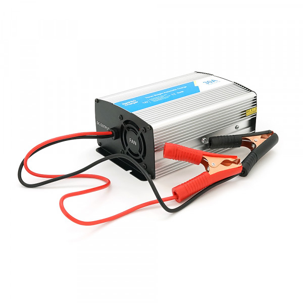 Універсальне ЗУ для акумулятора BPC-1230 (AGM, GEL), AC220V, DC14,5, Струм заряду 12V/30A, LCD, крокодили
