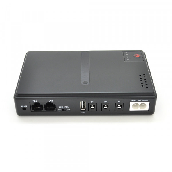 ДБЖ UPS-18W DC1018P YT45454 для роутерів/комутаторів/PON/POE-430, 5//9/12V, 1A, 12800MAh(знімні 4*3200MAh), Black, BOX