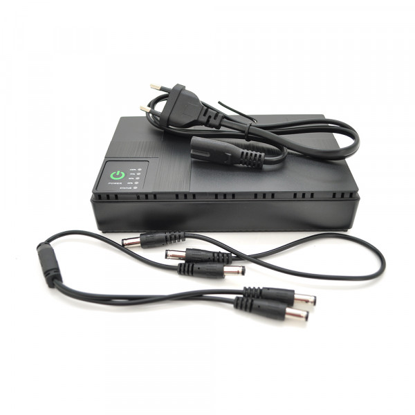ДБЖ UPS-36W DC1036P для роутерів/комутаторів/PON/POE-430, 5/9/12V, 1A/2А, 10400мAh, Black, BOX