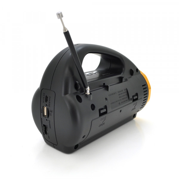 Радіоприймач GOLON RX-711BT, FM радіо, Вхід microSD, USB, AUX, корпус пластмас, Black, BOX