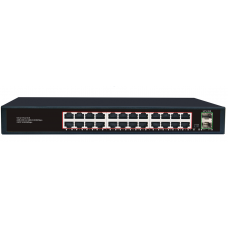 Комутатор Merlion MG1024S 24 портів RJ45 Ethernet + 2 SFP 10/100/1000 Мбіт/сек. метал AC220V.