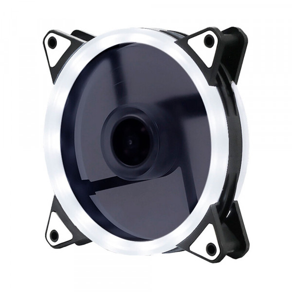 Кулер корпусний 12025 DC sleeve fan 3pin + 4pin - 120*120*25мм, 12V, 1100об/хв, White, двосторонній