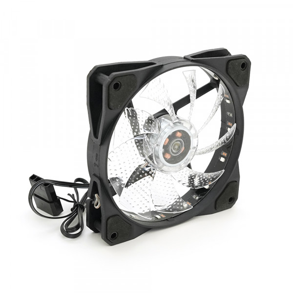 Кулер корпусний 12025 DC sleeve fan 4pin - 120 * 120 * 25мм, 12V, 1100об / хв, 15LED, RGB