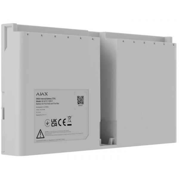 Li-ion батарея Ajax EN54 Internal Battery (72h), що перезаряджається, для EN54 Fire Hub і EN54 Fire ReX, White