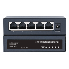 Комутатор Merlion MG1005 5 портів Ethernet 10/100/1000 Мбіт/сек. метал, DC 5V 2A. Блок живлення у комплекті