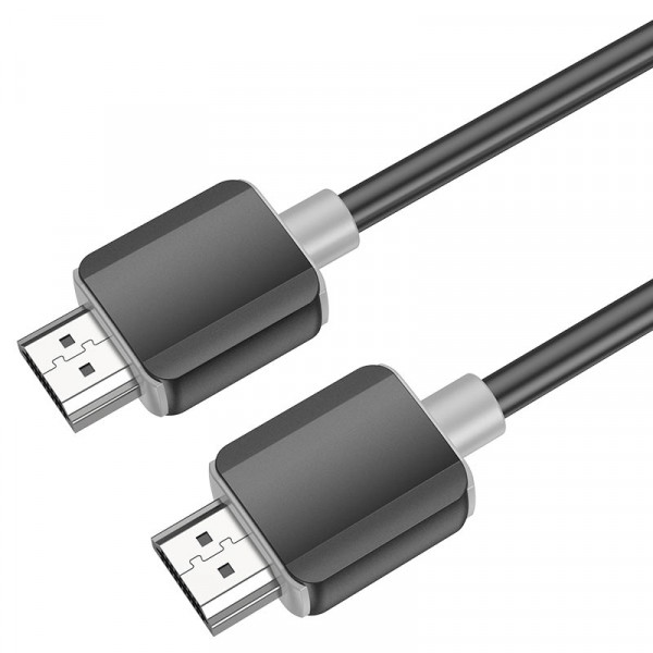 Кабель HOCO HDMI-HDMI 4Kx2K Ultra HD, 2m, v2,0, круглий Black, конектор Black, Blister