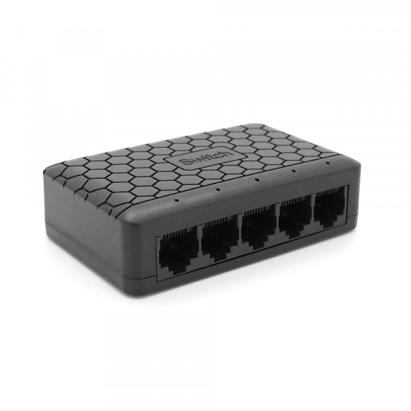 5-ти портовий Gigabit Ethernet комутатор ONV-H3005ES в чорному корпусі, 5*1000Мб портів, 12В 1Ач, 87.7×55×23.9 мм