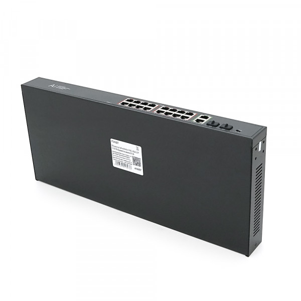 POE комутатор гігабітний Merlion 16 POE + 2 RJ45 + 2 SFP 10/100/1000 вбудований блок живлення 52V 4.8A