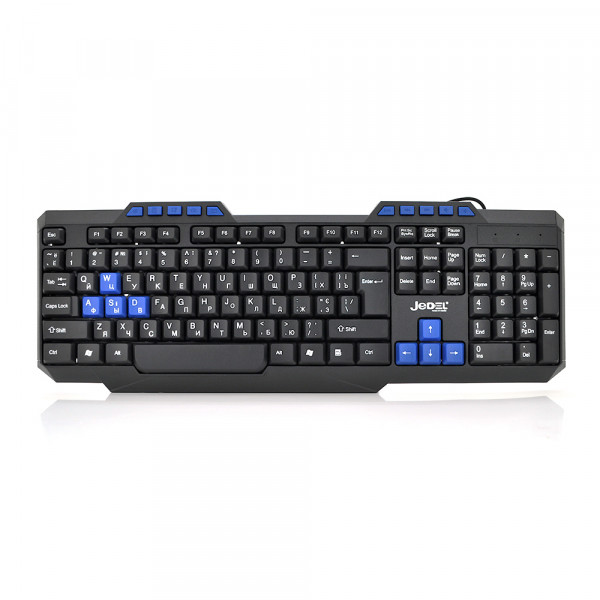 Клавіатура USB JEDEL K518, довжина кабелю 170см, (Eng/Pyc/Укр), (435х130х21), 112k, Black, Box