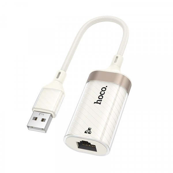 Контролер HOCO UA41 USB 2.0 to Ethernet - Мережевий адаптер 10/100Mbps, White, BOX