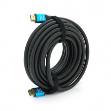 Кабель Merlion HDMI-HDMI 4Kx2K Ultra HD, 10.0m, v2,0, круглий Black, коннектор Blue, Blister-box, Q20