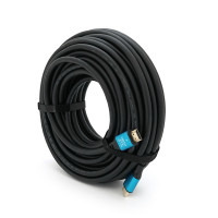 Кабель Merlion HDMI-HDMI 4Kx2K Ultra HD, 20.0m, v2,0, круглий Black, коннектор Blue, Blister-box, Q10