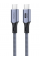 Кабель VEGGIEG V-U409, Type-C(Male) to Type-C(Male) PD cable, 240 Вт, струм 5 А, 40Gbps, Gray, довжина 1м, Box