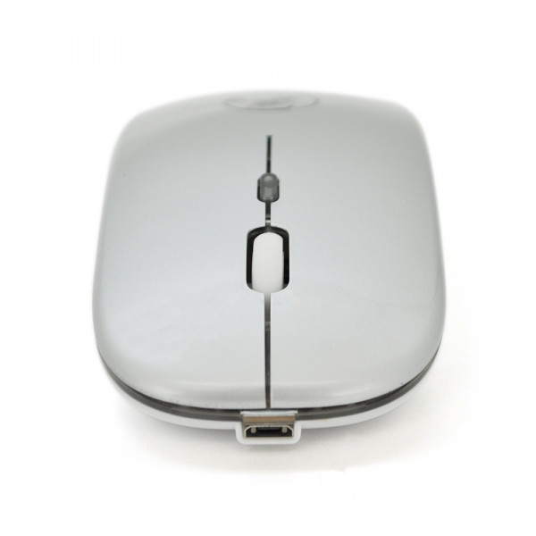 Миша бездротова  E-1300 Luminous, 4 кнопки, 800/1200/1600 DPI, 2.4Ghz 10м, Windows xp/Vista/Win7/8/10 Mac OS X, Rechargable, Silver, BOX, Q60