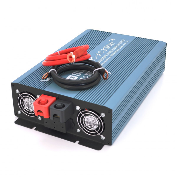 Інвертор напруги Mexxsun MXS-3000, 24V/220V, 3000W з правільною синусоїдою, 2 Shuko, клемні дроти, Q2