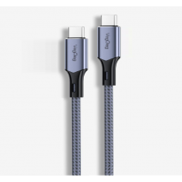Кабель VEGGIEG V-M002C, Type-C(Male) to Type-C(Male) PD cable, 100 Вт, струм 3 А, 480 Мбіт/с, Gray, довжина 1,2 м, Box