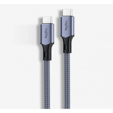Кабель VEGGIEG V-M002C, Type-C(Male) to Type-C(Male) PD cable, 100 Вт, струм 3 А, 480 Мбіт/с, Gray, довжина 1,2 м, Box