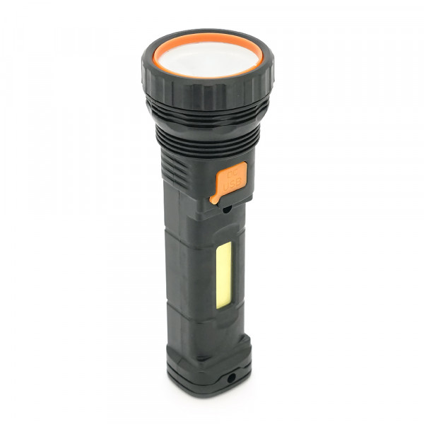 Ліхтарик ручний WST-01, 3W. OSL+COB. 3+1 режим, вбудований акумулятор, IP40 . 210х88х45. Box