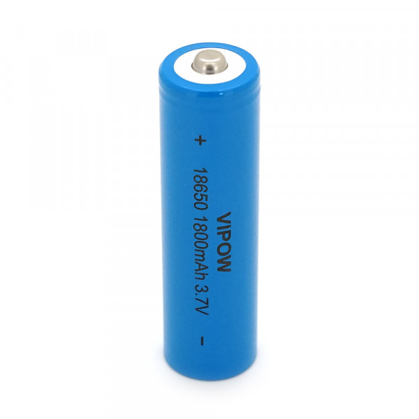Акумулятор 18650 Li-Ion Vipow ICR18650 TipTop, 1800mAh, 3.7V, Blue Q50/500