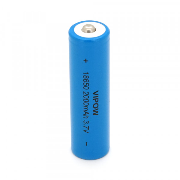 Акумулятор 18650 Li-Ion Vipow ICR18650 TipTop, 2000mAh, 3.7V, Blue Q50/500