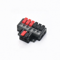 Клема з натискними затискачами 6на2-провідна LT-62, 1/3-pin, 250V, 32A, 0.2-4mm2, 14,5/36*30*11mm, сіра