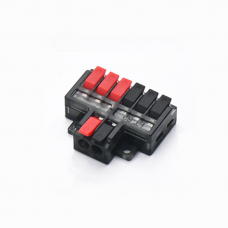 Клема з натискними затискачами 6на2-провідна LT-62, 1/3-pin, 250V, 32A, 0.2-4mm2, 14,5/36*30*11mm, сіра