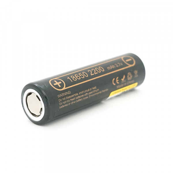 Акумулятор 18650 Li-Ion LiitoKala Lii-22A, 2200mah (2100-2300mah), 3.7V (2.75-4.2V), Black, PVC BOX Q2,  цена за 1 шт