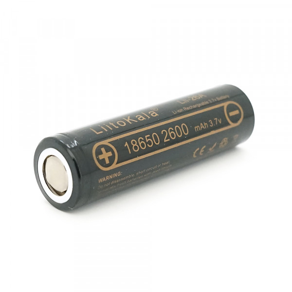 Акумулятор 18650 Li-Ion LiitoKala Lii-26A, 2600mah (2450-2650mah), 3.7V (2.75-4.2V), Black, PVC BOX Q2,  цiна за 1 шт