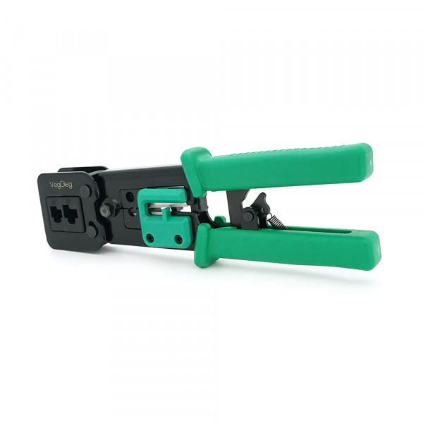 Інструмент VegGieg V-E113 для обтискання RJ-45 (8P8C) та RJ-12/11 (6P6C) 4P4C, Чорно/Зелені Q10