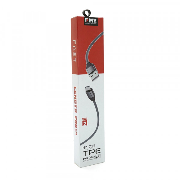 Кабель EMY MY-732, Lighting, 2.4A, Silver, довжина 2м, BOX