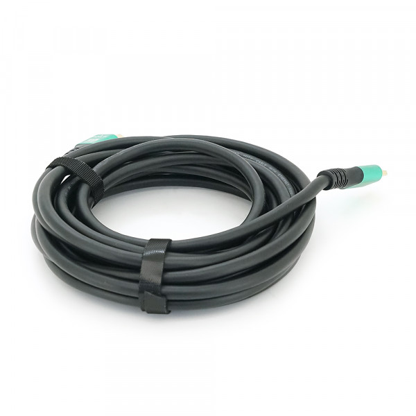 Кабель Merlion HDMI-HDMI 8K Ultra HD (7680x4320P), 5.0m, v2,1, круглий Black, коннектор Blue, Blister-box, Q50