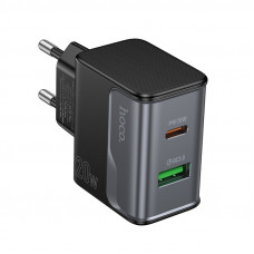 СЗУ 110-240V HOCO CS71A, 1xUSB, 1xUSB-C, PD20W, White, Blister