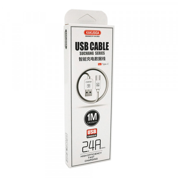 Кабель iKAKU KSC-060 SUCHANG charging data cable series for Type-C, White, довжина 1м, 2,4А, BOX