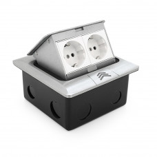 Розетка подвійна напольная висувна із заземленням J28L, Input: AC 100-250V 16A, White