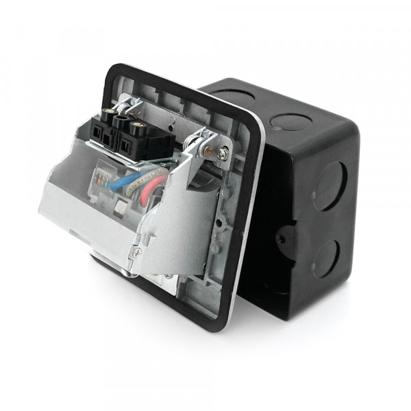 Розетка універсальна + 1 Shuko + 1RJ-45 висувна із заземленням J02L, Input: AC 100-250V 13A, White